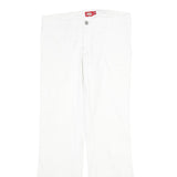 DICKIES Womens Cotton White Regular Fit Straight Leg Trousers W30 L31 Casual
