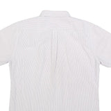 BARBOUR Mens White & Grey Striped Cotton Shirt XL Button Down Collar Short