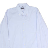 LOTTO Mens Blue Shirt XL Cotton Long Sleeve Button Collar Classic Fit Formal