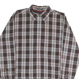 TOMMY HILFIGER Mens Brown & White Check Shirt M Button Down Cotton Blend