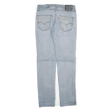 LEVI'S Mens Slim Light Blue Denim Zip Jeans W32 L34 Classic Casual Wear