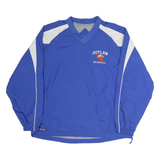 HOLLOWAY Mens Blue & White Outlaw Baseball V-Neck L Sweatshirt Pullover Sports