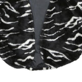 SKYLINE Womens Black & White Zebra Print Jacket S Polyester Blend Faux Fur