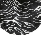 SKYLINE Womens Black & White Zebra Print Jacket S Polyester Blend Faux Fur