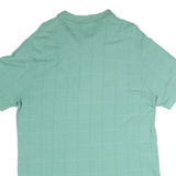 CHAPS Mens Green Checked Short Sleeve Polo Shirt L Cotton Casual Wear