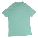 CHAPS Mens Green Checked Short Sleeve Polo Shirt L Cotton Casual Wear