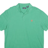 CHAPS Mens Green Short Sleeve Plain L Cotton Polo Shirt Classic Fit Casual