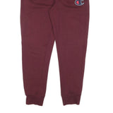 CHAMPION Mens Joggers Maroon Slim Tapered L W38 L32 Logo Casual Loungewear