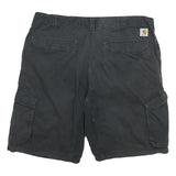 CARHARTT Mens Black Cargo Shorts 2XL W38 Cotton Blend Relaxed Fit Workwear