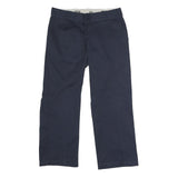 DICKIES Womens Navy Classic Straight Trousers W32 L28 Workwear Zip Closure
