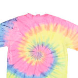 DREAMSICLE Mens Yellow & Pink Tie Dye T-Shirt 2XL Short Sleeve Crew Neck Panama