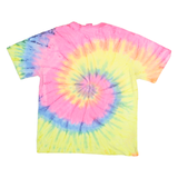 DREAMSICLE Mens Yellow & Pink Tie Dye T-Shirt 2XL Short Sleeve Crew Neck Panama
