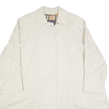 BURBERRY Womens Cream Cotton Coat UK 10 Plain Button Closure Classic Fit