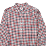 LEVI'S Mens Red & Blue Checked Cotton Blend Shirt M Classic Casual Button-Up