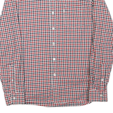 LEVI'S Mens Red & Blue Checked Cotton Blend Shirt M Classic Casual Button-Up