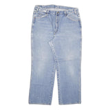 DICKIES Mens Jeans Blue Regular Straight Denim Light W34 L27 Classic Workwear