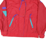 Womens Red Turquoise & Purple Synthetic Zip Jacket M Athletic Outdoor Plain