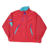 Womens Red Turquoise & Purple Synthetic Zip Jacket M Athletic Outdoor Plain