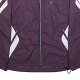 NIKE Womens Purple & White Zip Jacket XL Polyester Colourblock Sportswear