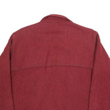 EDDIE BAUER Mens Red Wool Blend Shirt L Long Sleeve Button Closure Classic Fit