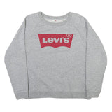 LEVI'S Mens Grey Crew Neck M Cotton Blend Sweatshirt Pullover Casual Logo