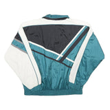 SUNTERRA Womens Teal & Black White Colourblock Zip Nylon Track Jacket M