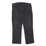 DICKIES Mens Cotton Blend Black Regular Straight Trousers W36 L29 Workwear