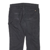 DICKIES Mens Cotton Blend Black Regular Straight Trousers W36 L29 Workwear