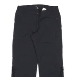 H&M Womens Polyester Blend Black Relaxed Cargo Trousers W32 L30 Zip Pocket