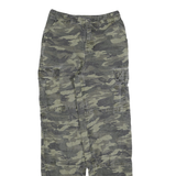 BAC Womens Cotton Blend Green Camouflage Regular Fit Tapered Trousers W24 L29