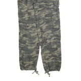BAC Womens Cotton Blend Green Camouflage Regular Fit Tapered Trousers W24 L29