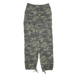 BAC Womens Cotton Blend Green Camouflage Regular Fit Tapered Trousers W24 L29