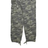BAC Womens Cotton Blend Green Camouflage Regular Fit Tapered Trousers W24 L29