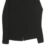 CALVIN KLEIN Womens Black Zip Front Top Long Sleeve V-Neck XS Slim Fit