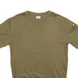 Mens Olive Plain Cotton Blend T-Shirt M Short Sleeve Crew Neck Basic Casual