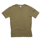 Mens Olive Plain Cotton Blend T-Shirt M Short Sleeve Crew Neck Basic Casual