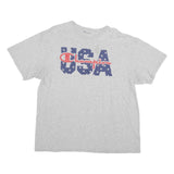 CHAMPION Mens Grey USA Graphic T-Shirt XL Short Sleeve Crew Neck Cotton Blend