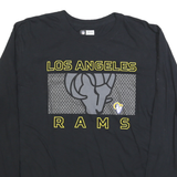 NFL Mens Black Los Angeles Rams Graphic T-Shirt L Long Sleeve Crew Neck