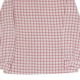 Womens White & Red Checked Shirt M Button Down Long Sleeve Polyester Casual