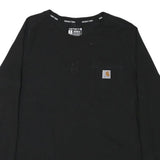 CARHARTT Womens Black Long Sleeve Crew Neck Relaxed Fit M Cotton Blend T-Shirt