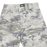 WOODPEEHES Mens Camouflage Cargo Shorts Grey Green Blue M W32 Cotton Blend