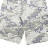 WOODPEEHES Mens Camouflage Cargo Shorts Grey Green Blue M W32 Cotton Blend