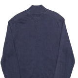 TOMMY HILFIGER Mens Navy Zip Up Plain Cotton Cotton Jumper M Classic Casual