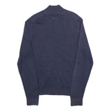 TOMMY HILFIGER Mens Navy Zip Up Plain Cotton Cotton Jumper M Classic Casual