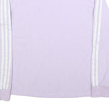 ADIDAS Womens Purple & White Long Sleeve Crew Neck T-Shirt UK 18 Casual Cotton