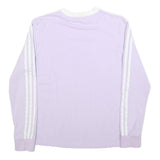 ADIDAS Womens Purple & White Long Sleeve Crew Neck T-Shirt UK 18 Casual Cotton