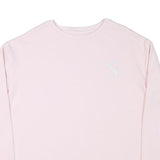 Womens Pink Pullover Crew Neck Long Sleeve L Graphic Print Lightweight Casual