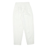 IMIGARIO Womens White Relaxed Trousers W24 L26 Polyester Blend Zip