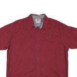 WRANGLER Mens Red Casual Shirt XL Cotton Blend Workwear Button Shirt