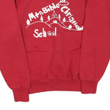 LEE Mens Red Mt n Bible Christian School Crew Neck M Cotton Blend Sweatshirt